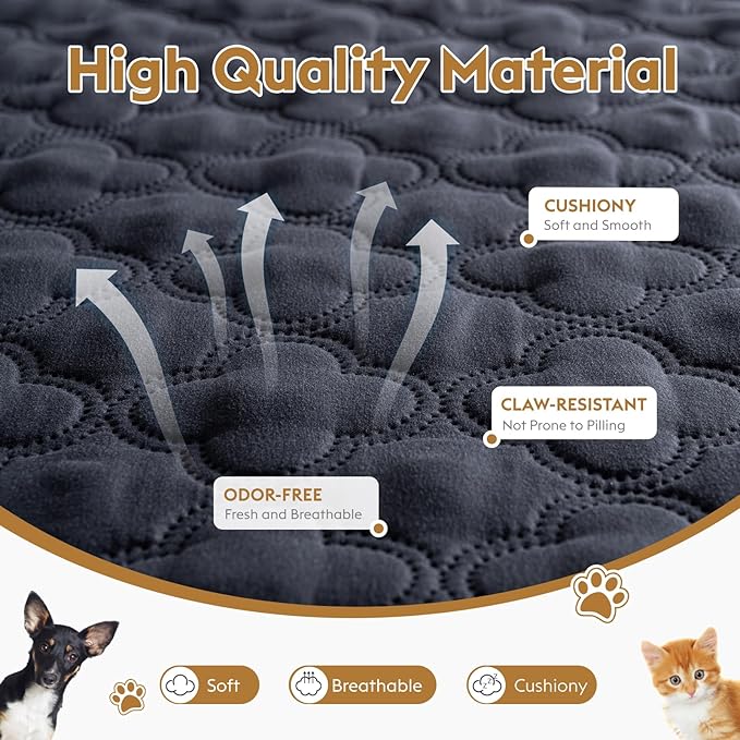 Waterproof Dog Blanket, Couch Cover for Dogs Washable, Reversible Dog Bed Cover, Couch Furniture Protector. (Dark＆Light Grey, 40 X 50 Inch - 1 Pack)