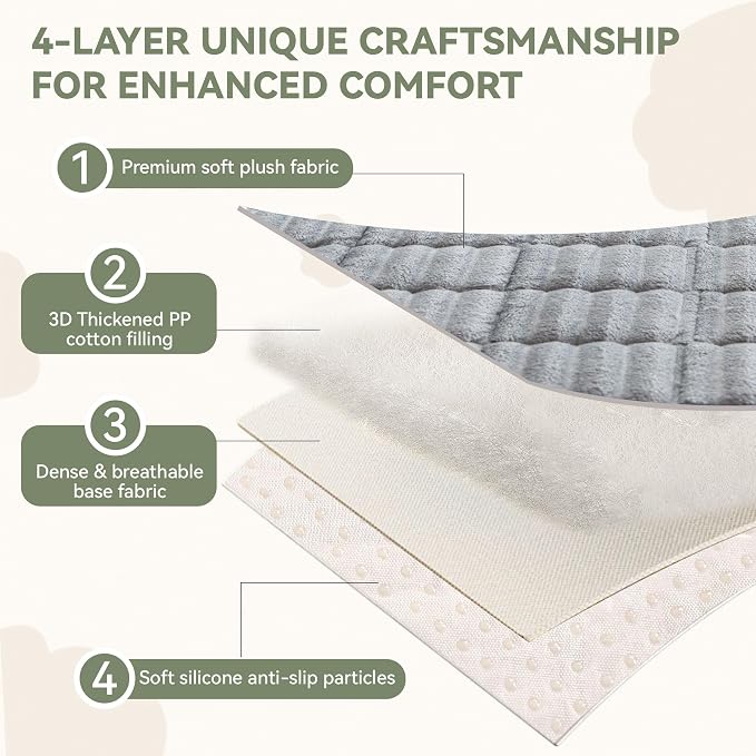 OTOB Couch Cover for Dogs Washable, Non Slip Plush Fuzzy Sofa Covers for 3 Cushion Couch Pet Friendly, Soft All Seasons Sofa Slipcover Cozy Furniture Protector (Gray, 31.5" x 82.7")