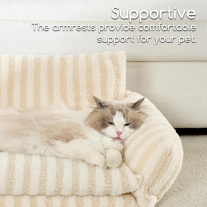 Hollypet Cat Bed Small Dog Orthopedic Couch Beds for Pets up to 20 lbs | Fluffy Multifunctional Double-Layer Warming Kitten Pet Couch Orthopedic Beds with Machine Washable Cover and Non-Slip Bottom
