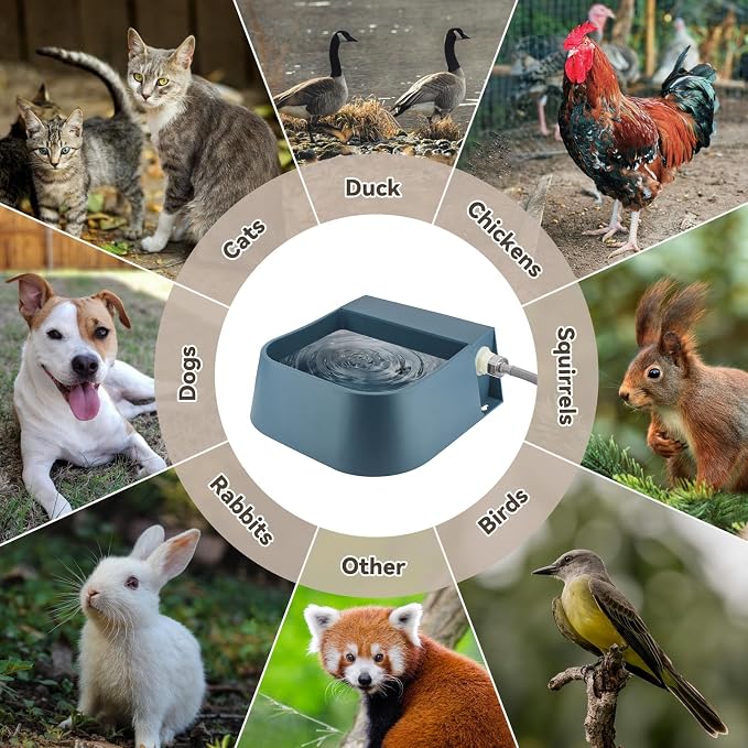 NAMSAN Outdoor Automatic Dog Water Dispenser, Large Water Bowl for All Kinds of Animals, Auto Refill Waterer for Pet Livestock, Water Trough Include 59" Anti-Bite Metal Water Pipe, Fit GHT Faucet