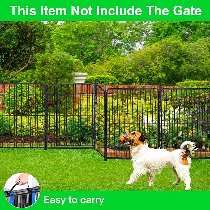 Garden Fencing 48 inch High, 8 Panels Total 17.7Ft(L). Garden Fence Border, Flower Bed Fencing, Dog Fences for The Yard, Dog Digging Fence Barrier (No Gate)