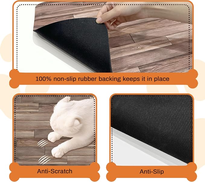 Pet Feeding Mat for Floors Cat Food Mat Waterproof Dog Food Mat and Water Absorbent Quick Dry Non Slip Mat for Cat Bowls
