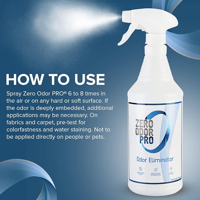 Zero Odor Pro - Commercial Strength Eliminator Odor Neutralizer, Room Deodorizer Odor Eliminator Musty Smell - Strongest Odor Eliminator Trigger Spray, (32-ounce) (Pack of 2)