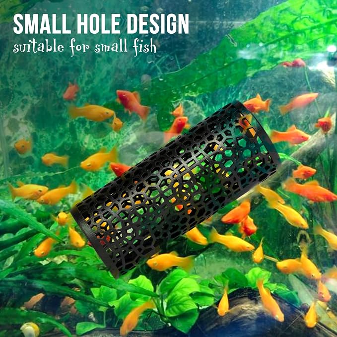 Abizoo Betta Fish Tank Accessories Decorations, Betta Tunnel Swim Tube Black Soft Edged Betta Hammock Bed, Shrimp Guppies Hideout Shelter Toys, Aquarium Moss Ledge - Perfect For Betta Tanks