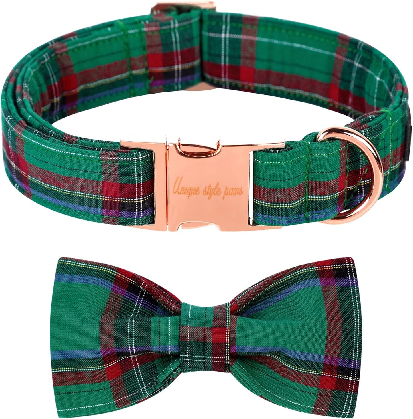 Unique style paws Dog Collar with Bow Tie Christmas Dog Collar for Small Medium Large Dogs with Adjustable Metal Buckle -S