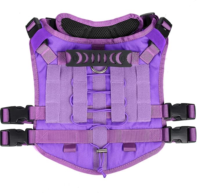 Tactical Dog Harness for Medium Large Dogs No Pull, Military Dog Harness with Handle,Service Dog Vest with Molle & Loop Panels, Adjustable Pet Harness for Training Hunting Walking