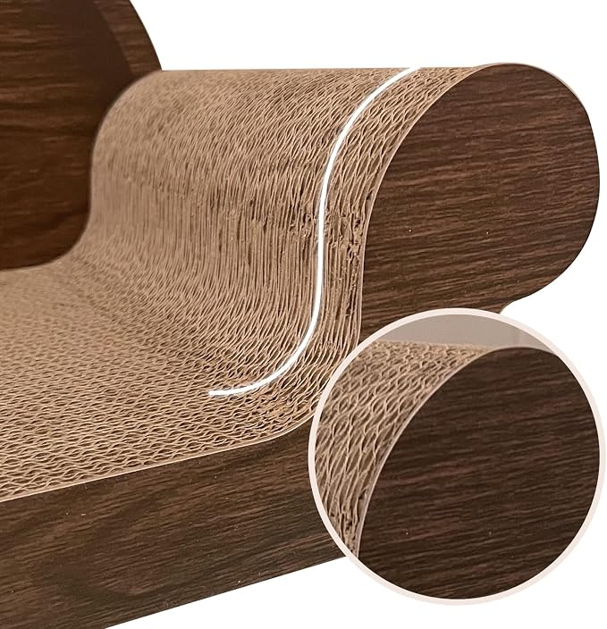 Cat Scratcher Sofa - 26" Cat Scratcher Lounge for Indoor Cats, Long Lasting Scratching Pads, Furniture Protector