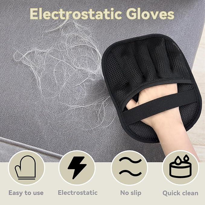 KENDINIX Valentines Day Gifts 3 Packs Pet Hair Removal Glove,Pet Hair Remover for Cat & Dog,New Upgraded Electrostatic Gloves Pet Hair,Reusable Electro Static Pet Hair Remover Electrostatic Gloves