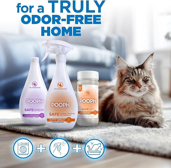 Pooph Litterizer – 16oz Bottle – Absorbs 46x Weight In Wetness & Odor – Keeps Litter Dry, Reduces Mess, Reduce Litter Costs And Get A Stink-Free Litter Box – Without Fragrances Or Harsh Chemicals