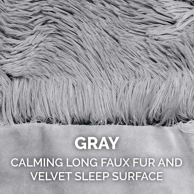 Furhaven Waterproof Throw Blanket for Dogs & Indoor Cats, Reversible Protective Pet Blanket, Small, Long Faux Fur & Velvet, Gray