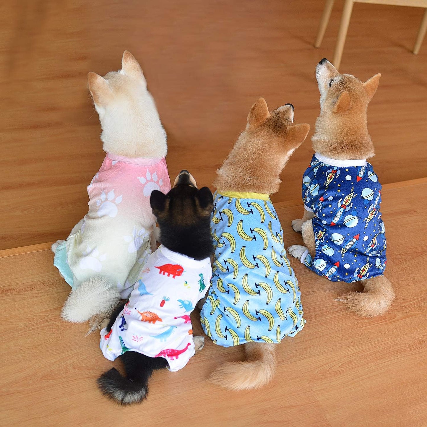 CuteBone Small Dogs Outfit Soft Puppy Onesies Pjs Dog Pajamas Pet Coat Cat Apparel Comfy Doggie Jumpsuit Bodysuit for All Seasons P09S