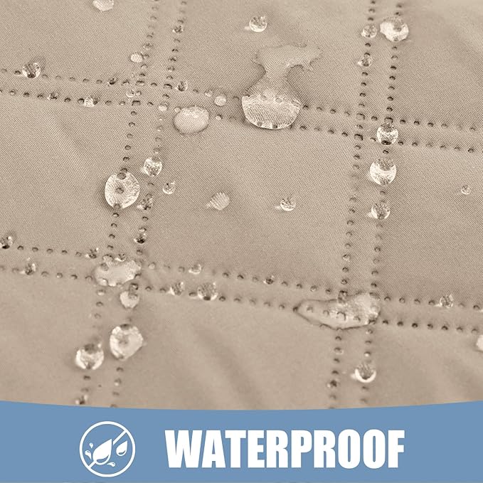 Smiry Waterproof Dog Bed Cover Pet Blanket, Soft Washable Dog Blanket for Furniture Bed Couch Sofa Reversible, Checkered (30"x80", Taupe/Beige)