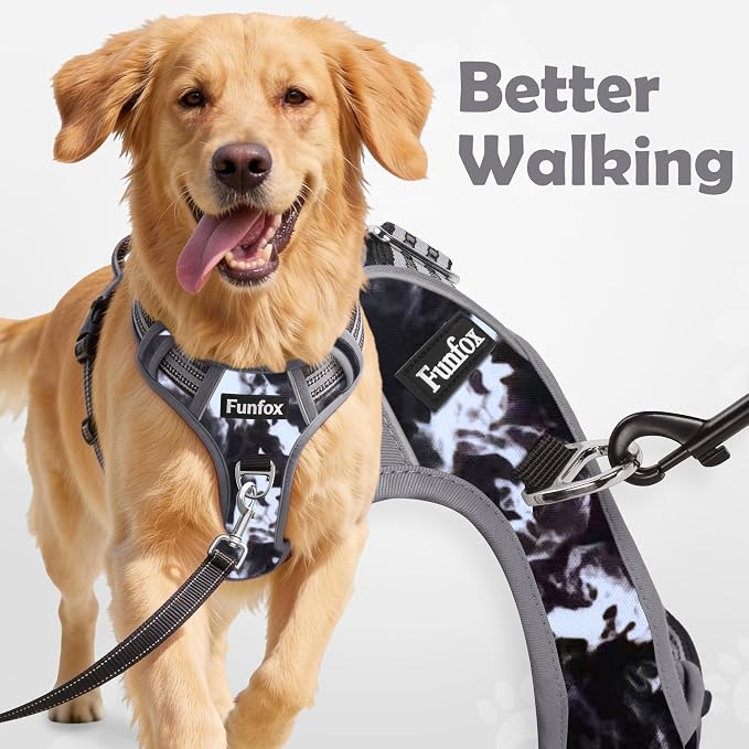 Dog Harness No Pull, Adjustable Pet Vest Harness, Super Soft Material with Vertical Handle Easy Control, Reflective Night Walking, 2 Leash Clips for Small Sized Dogs, Misty Gray, S