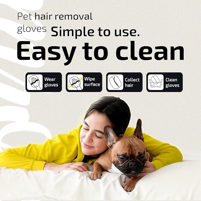Elmrock 2 Pcs Pet Hair Removal Glove for Dogs & Cats – Newly Upgraded Reusable Five Finger Electrostatic Grooming Glove, Magic Brush Pet Hair Remover Tool for Carpet, Car Seat & Clothes