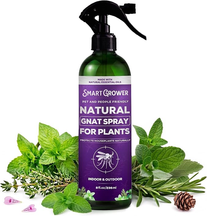 Natural Gnat Spray for Plants (8oz) – Fungus Gnat Killer for Indoor Plants – Essential Oil Plant Bug Spray – Ready to Use – Pet and Family Friendly, Houseplant Insect Control - Smart Grower