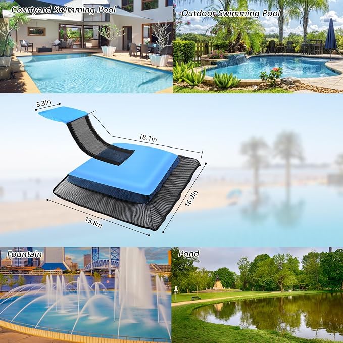 Pool Animal Saving Escape Ramp, Frog Saver for Swimming Pool Critter, Rescue for Frog, Toads, Lizards, Ducks, Snakes, Squirrel, Chipmunk, Mice, Reduces Pool Maintenance Accessories, (2 PCS Blue)