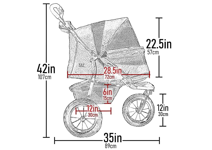 Pet Gear No-Zip AT3 Pet Stroller for Cats/Dogs, Light Sand | Zipperless Entry, Easy One-Hand Fold, Jogging Tires, Removable Liner, Cup Holder + Storage Basket
