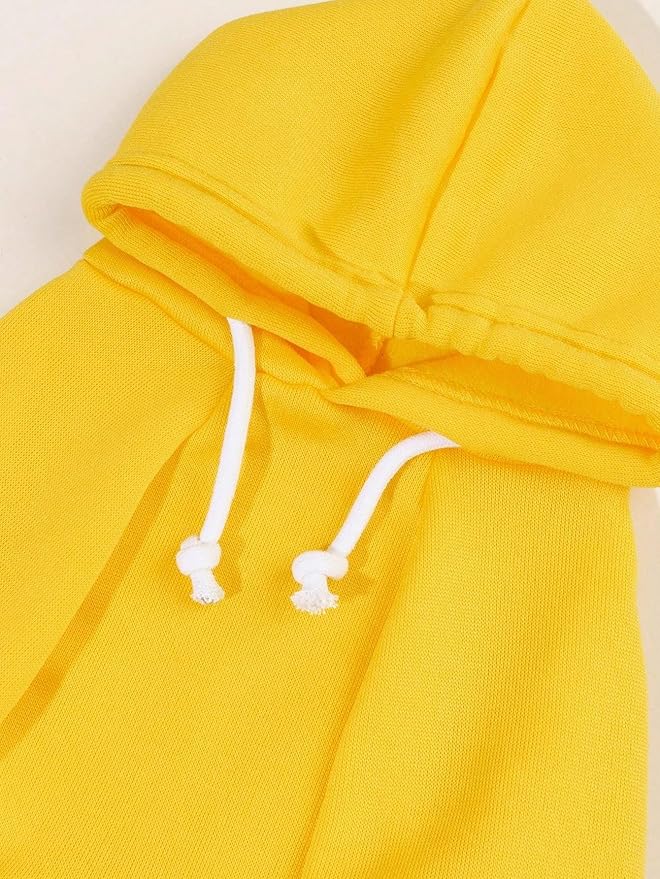 QWINEE Basic Dog Hoodie Sweatshirt Puppy Sweater Warm Cat Costumes Pet Clothes for Chihuahua Puppy Kitten Small Medium Dogs Yellow Small