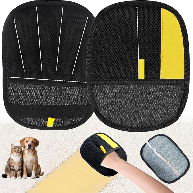 2 Pcs Electrostatic Pet Hair Removal Glove, 2026 Newly Magic Brush Pet Hair Remover for Dogs & Cats, Reusable Animal Fur Grooming Tool for Cleaning Hair on Furniture, Couch, Car Seats, Carpet