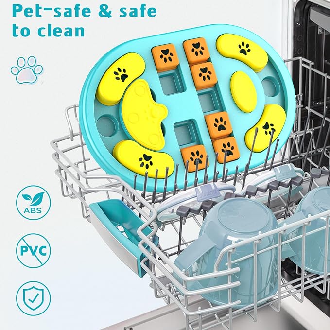 Dog Puzzle Toy, Interactive Treat Puzzle for IQ Training & Mental Stimulation, Non-Slip Slow Feeder Enrichment Boredom Buster for Puppies Small Medium Large Dogs Cats, Blue Gift