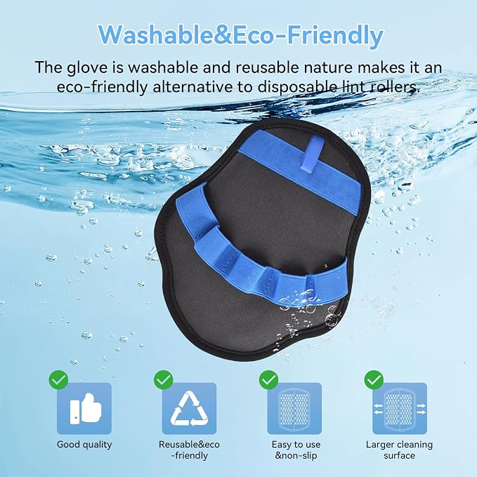 AstraLoom Pet Hair Removal Gloves for Dogs & Cats, 2026 Newly Upgraded Five-Finger Reusable Electrostatic Pet Hair Glove, Pet Hair Remover Tool for Sofa, Bed,Carpet, Clothing and Car Seat (1)