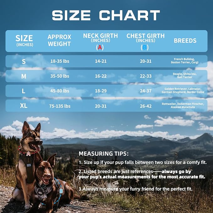 AUROTH Tactical Dog Harness for Large Dogs No Pull Adjustable Pet Harness Reflective K16 Working Training Easy Control Pet Vest Military Service Dog Harnesses