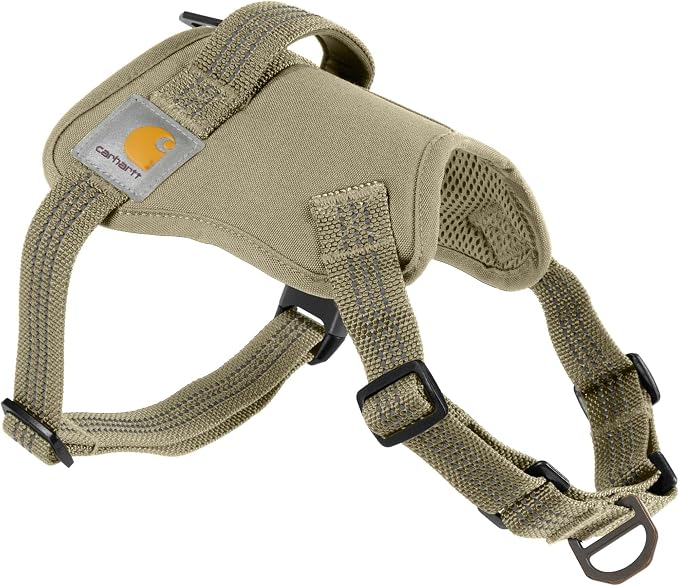 Carhartt Nylon Duck No Pull Dog Harness Faded Fatigue M | Fully Adjustable Dog Harness with Quick Control Handle and Reflective Accents