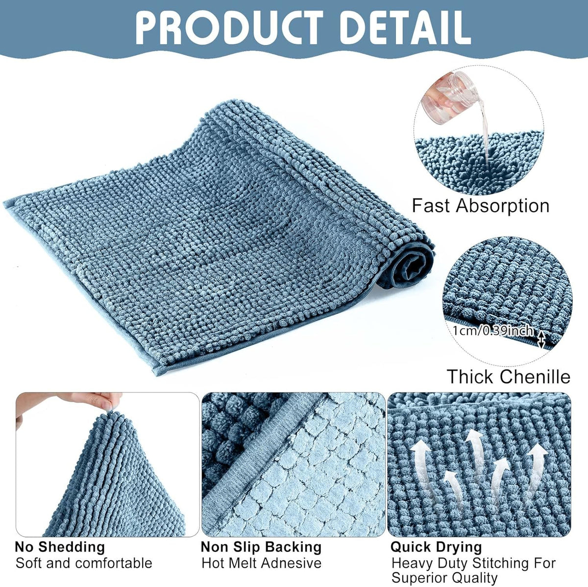 Amylove 4 Pcs Guinea Pig Cage Liner Guinea Pig Bedding Washable Fleece Pee Pads Reusable Small Animals Training Mat Small Animal Sleeping Bed for Bunny Hamster(Blue,16 x 24 Inch)