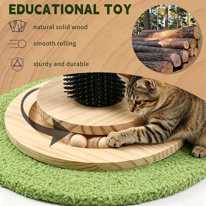 39.4'' Tall Cat Scratching Post,3.5 Inch Wide Sisal Cat Scratcher Tree with Leaves,Interactive Cat Toys for Indoor