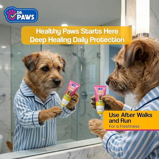 Dr. Paws Dog Paw Protector Balm Perfection Cream - Mess Free, Hydrating, Moisturizing, Non-Greasy, Lick Safe Dog Paw Balm - Premium Animal Foot Moisturizer for Soft, Healthy Paws - 50ml