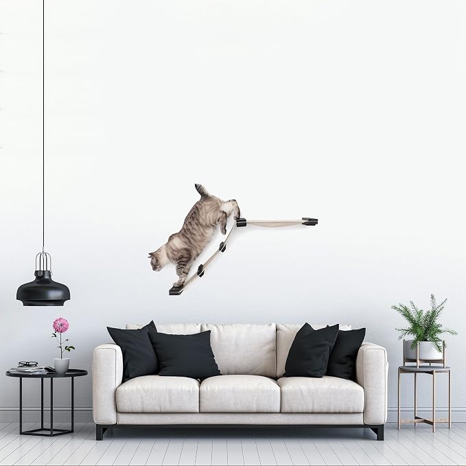 CatastrophiCreations Lift Wall Mounted Cat Tree Shelves, Onyx/Natural, One Size