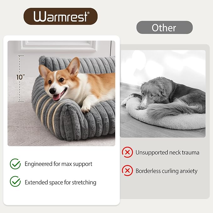 Cat Couch for Pets, Cute Cat Bed for Indoor Cats | Cozy Soft Faux Rabbit Fur for Kitten, Fuzzy Cats Sofa, Supportive Pet Sofa with Removable Washable Cover, Light Gray, 36"