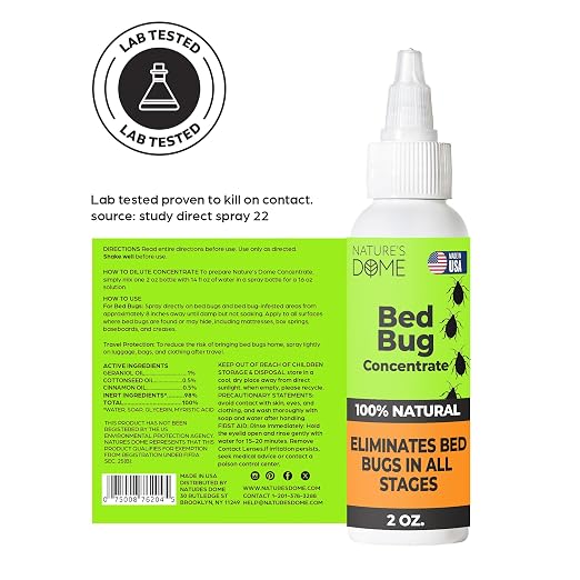 Nature's Dome Bed Bug Concentrate, Makes 16 oz Bed Bug Killer & Mite Killer Spray, Destroys Eggs & Resistant Strains, Derived from Natural Ingredients 2 oz