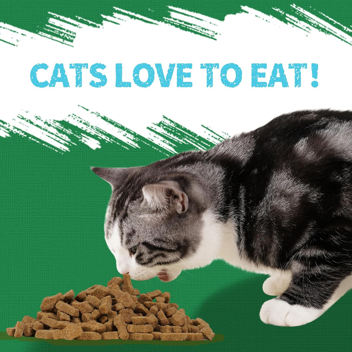 Just Try 16 OZ Kale & Spinach Cat Treats for Indoor Cats, Gluten Free, Low-Calorie Healthy Cat Snacks, Plant-Based Fiber-Rich Natural Chicken Flavor Training Treats