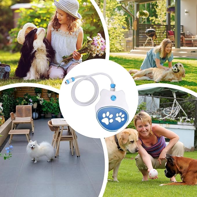 Dog Pet Water Sprinkler Convenient Soft Hose Paw Activated Waterer | Outdoor Dog Sprinkler Toy Convenient Drinking Dispenser for Large Breeds Playful Pets Outdoor Interactive Water Fun