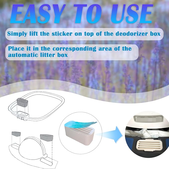 NewKe 6Pcs Deodorizer for PetSafe ScoopFree SmartSpin Automatic Litter Box | Odor Control Compatible with HHOLOVE Self-Cleaning Cat Litter Box, Air Freshener, Pet Gift