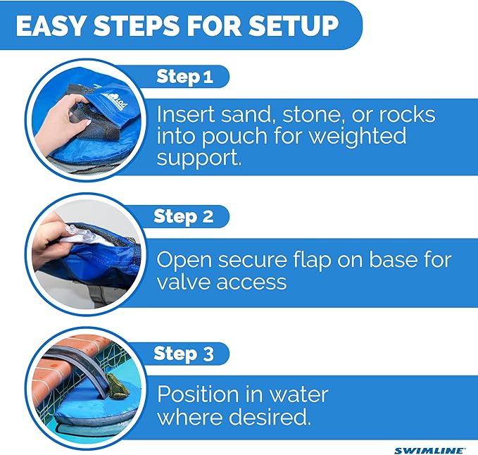 SWIMLINE HYDROTOOLS Frog Log - Small Animal Saving Escape Ramp for Pools & Spas - Heavy Duty Material Pool Critter Escape Ramp - Reduces Maintenance - Blue