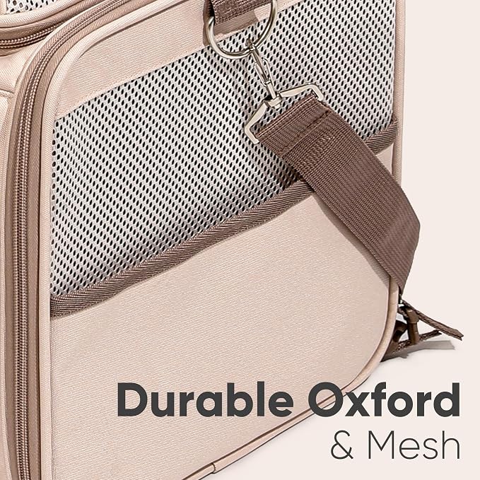 FUKUMARU Expandable Pet Carrier for Cat, 18x11x11 Large Cat Carrier Soft, Collapsible Airline Approved Dog Carrier, Ventilate Cat Travel Carrier with Durable Mesh, Escape-Proof Small Dog Carrier, Pink