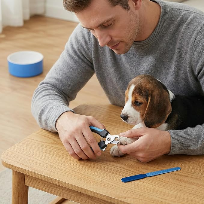 Dog Nail Clippers for Large Dogs, Pet Nail Clipper Kit for Small & Large Dogs & Cats，Dog Nail Clippers for Dogs and Cats - Safe and Easy to Use，Professional Dog & Cat Nail Trimmers (White)
