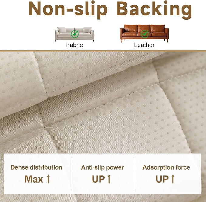 OTOB All Season Couch Cover for Dogs Washable, Geometric Jacquard Non Slip Soft Fuzzy Pet Couch Covers for 3 Cushion Couch, Cozy Plush Sofa Slipcovers Protector Dog Mat (Dark Gray, 27.6" x 82.7")