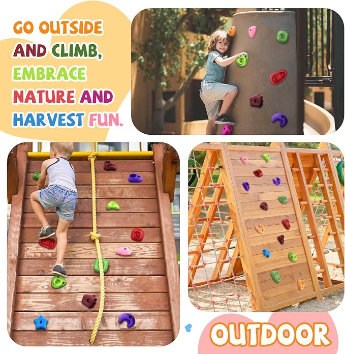 TOPNEW 30PCS Random Rock Climbing Holds Blind Box with Hardware, Non-Slip Climbing Rocks for Kids & Adults, Ideal Gift for Indoor Outdoor Climbing Wall