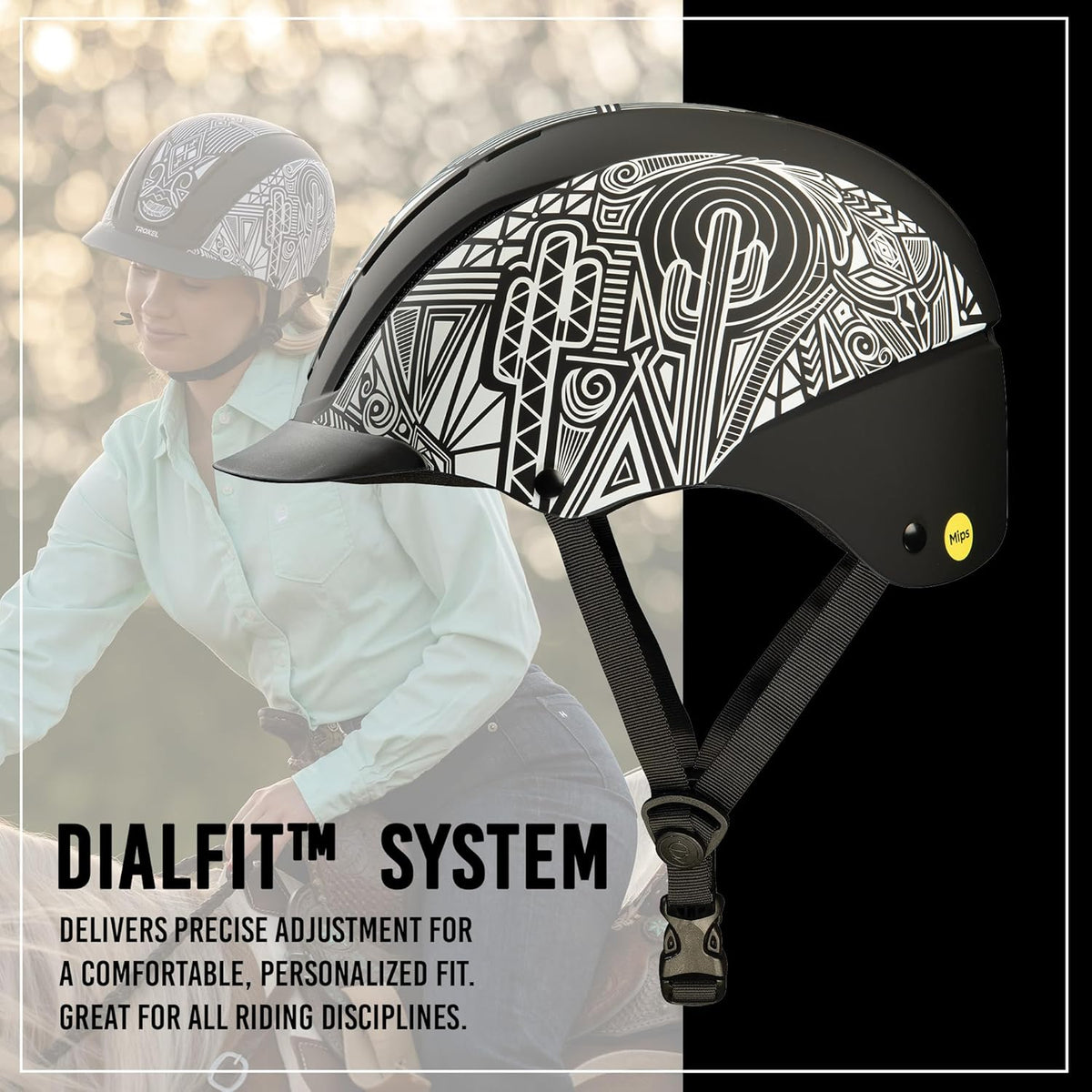 Troxel Spirit MIPS Technology Full Coverage Horse Riding Helmet, Horseback Riding Gear for Equestrians, Medium (7-7-3/8), Desert Shadows