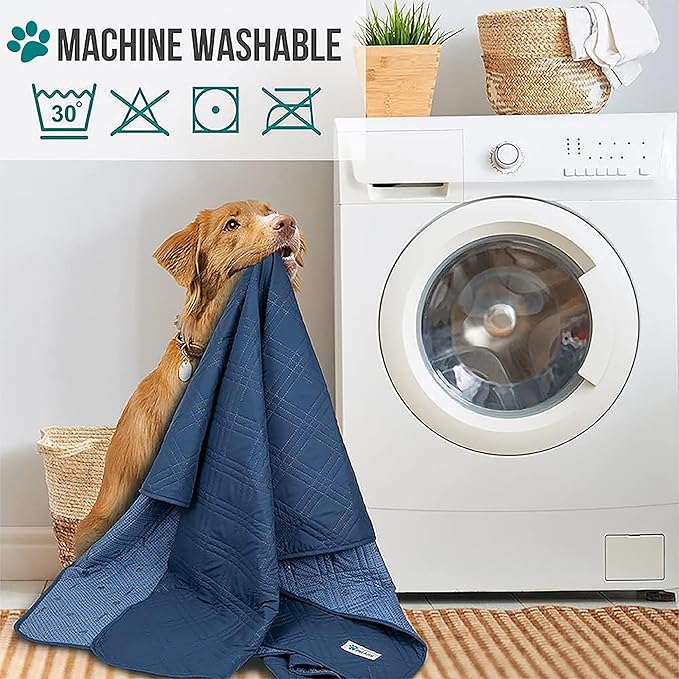 PetAmi Waterproof Couch Cover for Dogs, Reversible Furniture Cover Sofa Protector for Pet Cat Bed, Washable Blanket Dog Cover for Couch Seat, 68x82 Blue