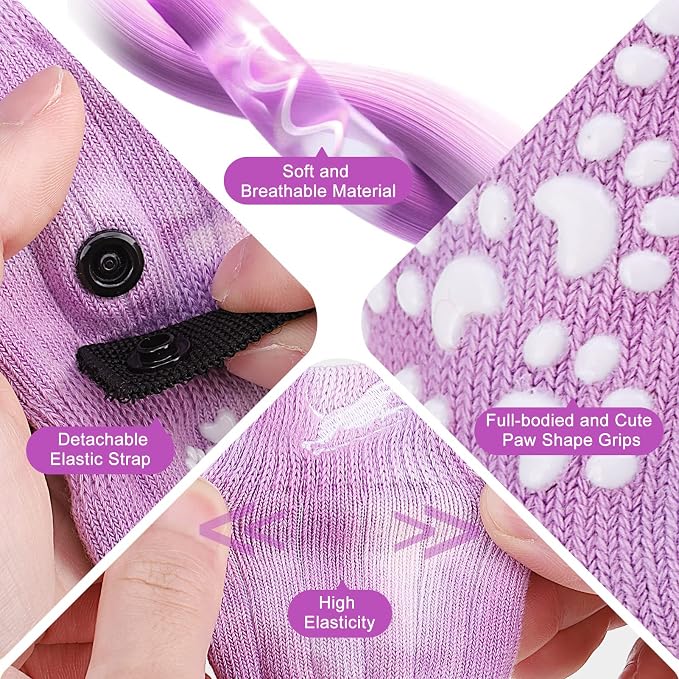 EXPAWLORER Anti Slip Dog Socks to Prevent Licking Paws, Dog Shoes for Hot Pavement, Dog Booties for Small Medium Large Senior Dogs, Traction Control Boots & Paw Protectors for Hardwood Floors