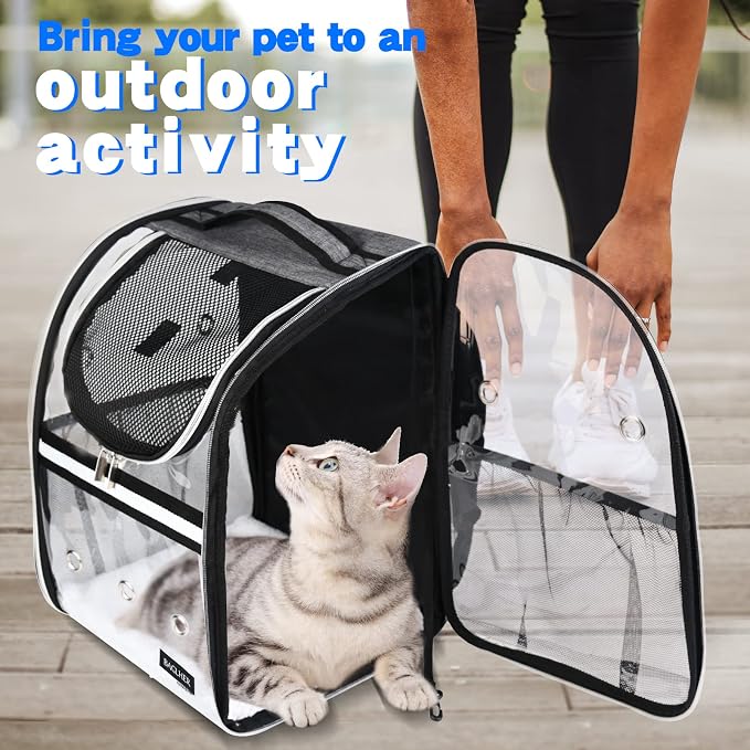 BAGLHER Cat Carrier Backpack, Airline Approved Pet Travel Carrier with Fleece Pad for Puppy and Small Animals
