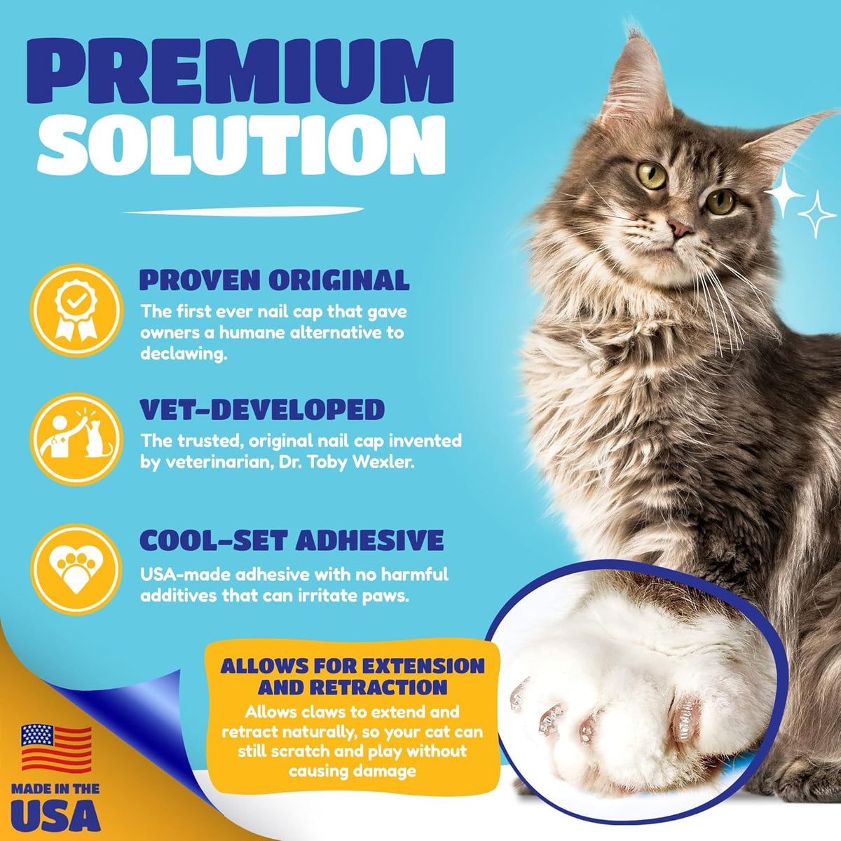 Soft Claws Cat Nail Caps for Small Cats – (40 Caps, Black) - Veterinarian-Developed | Protects Furniture & Skin - Easy to Apply, Long-Lasting Anti-Scratch Soft Cat Claw Covers