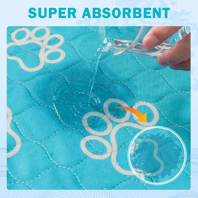 Homimp Washable Pee Pads for Dogs, 4 Pack Reusable Puppy Pads, Absorbent and Leakproof Dog Pee Pads, Non Slip Puppy Training Pads, Pet Mat for Floor, Crate, Couch, Whelping, 18"x24"