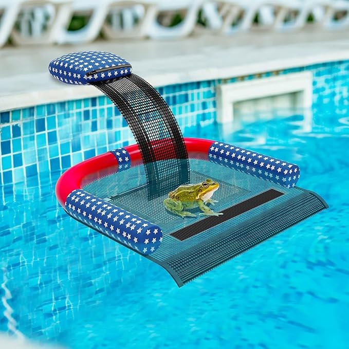 Animal Saving Escape Ramp with Pool Surface Skimmer Catcher, Floating Ramp Rescues, Pond & Pool Critter Escape Ramp Saving Frogs, Toads Animal Mice, Birds