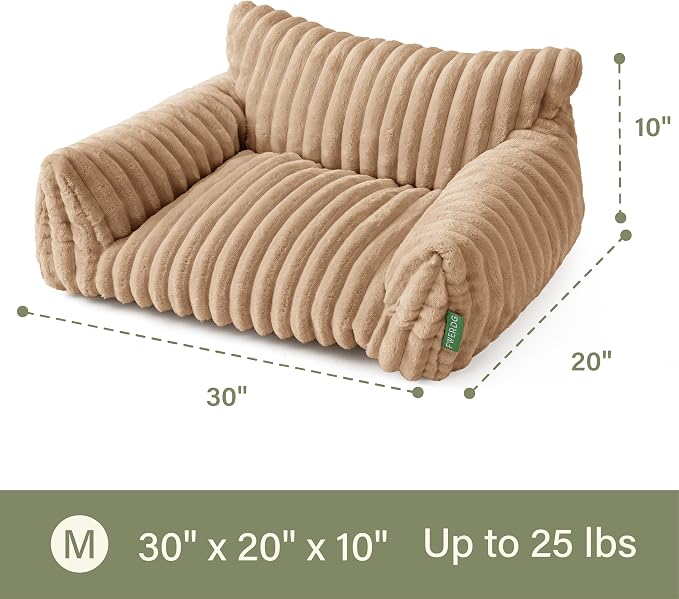 Cute Couch Bed for Pets, Supportive Cat Sofa for Indoor Cats, Medium Dog Sofa Bed for Medium Dogs, Beige, 30 inches