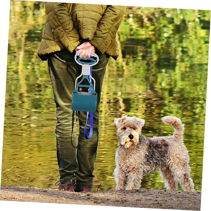 POPETPOP Heavy Duty Dog Pooper Scooper Long Handle Wear-Resistant Poop Picker Tool for Large Dogs and Puppies Convenient Cleanup for Yard and Walks